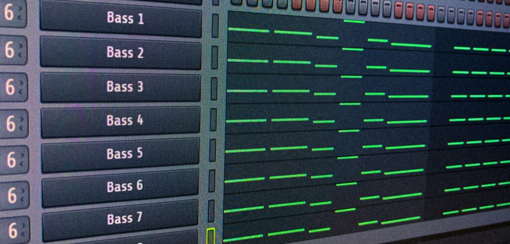 Image of many Bass layers in FL Studio's channel rack