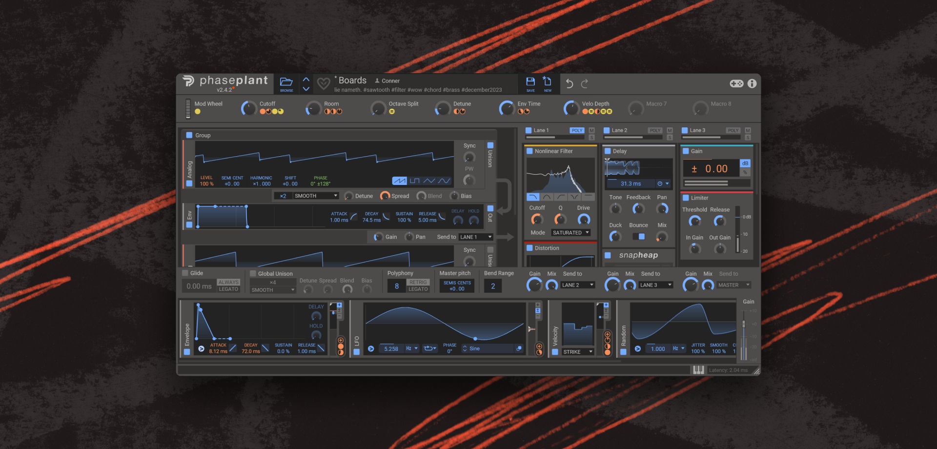 Screenshot of various "Kilohearts" plugins