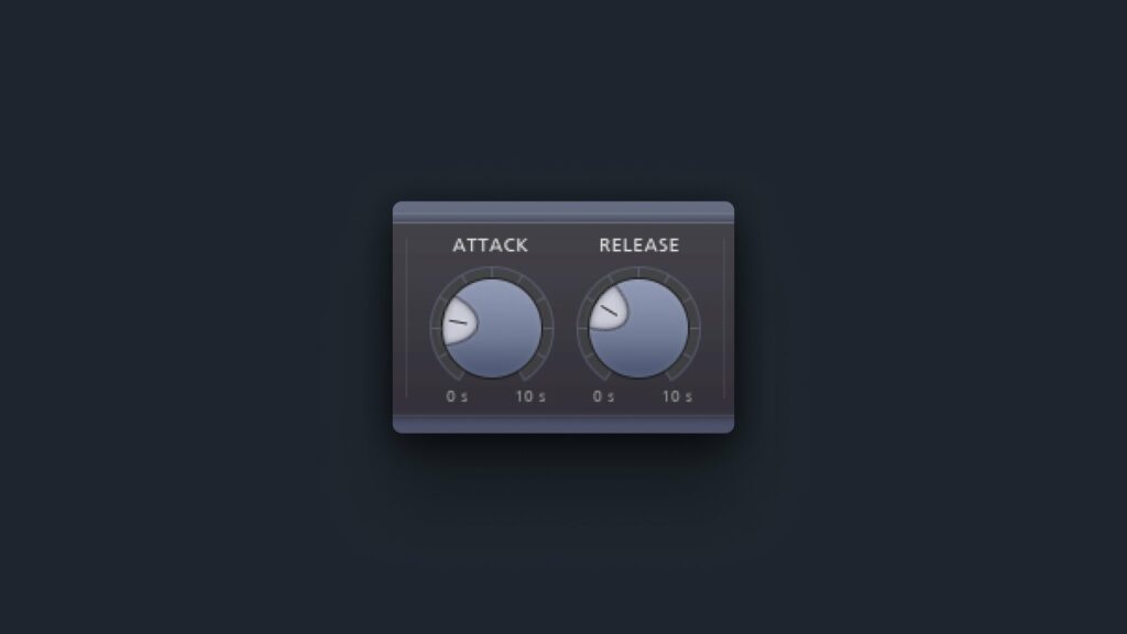 Image of the attack and release input in FabFilter's Pro-L2 mastering limiter.