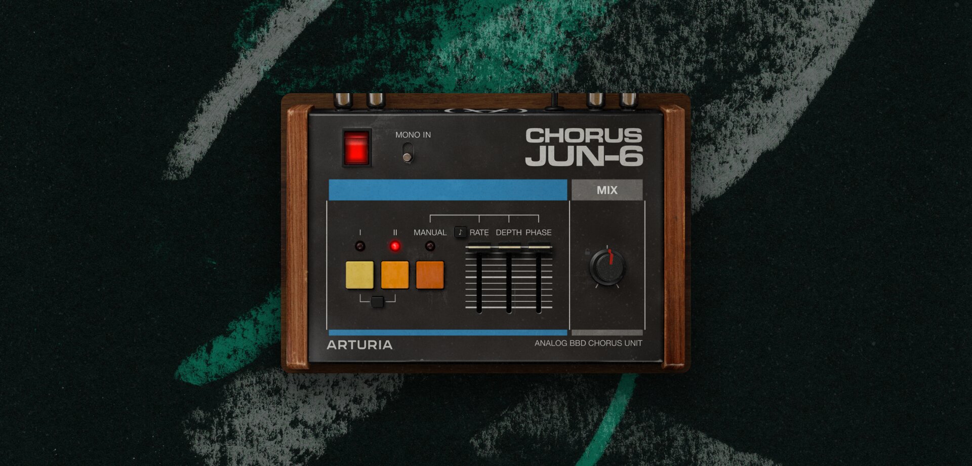Screenshot of Arturia's Chorus VST plugin called JUN-6.