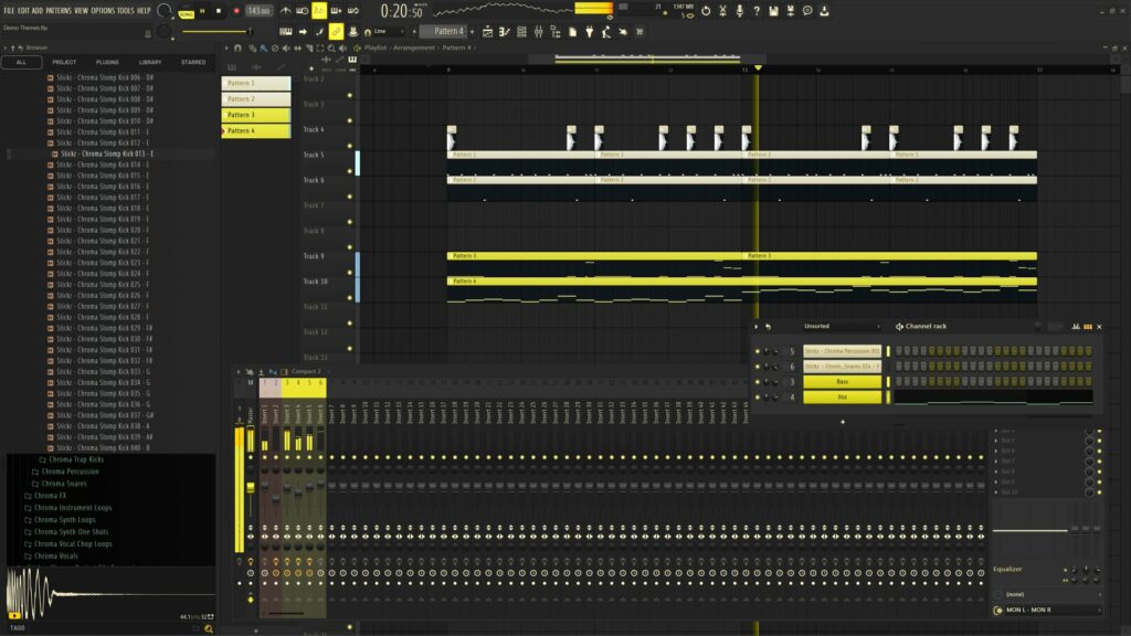 Image of Highlight Yellow FL Studio 21 themes.