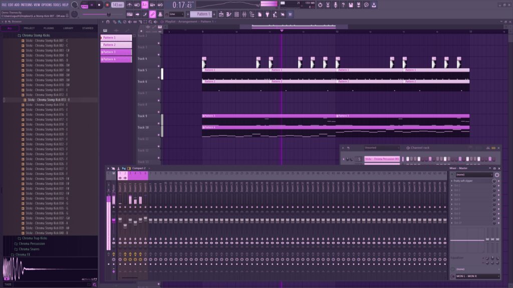 Image of Orchid Purple FL Studio 21 themes.