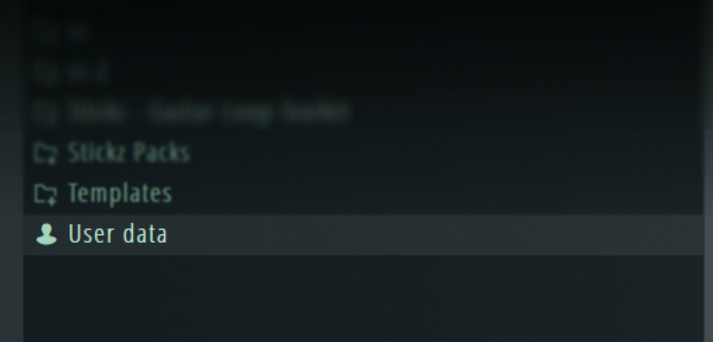 Image of the User data where FL Studio 21 themes are located.